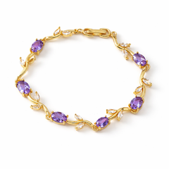 Amethyst Gold Tulip Bracelet