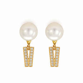 Double Row Pearl Stud Earrings