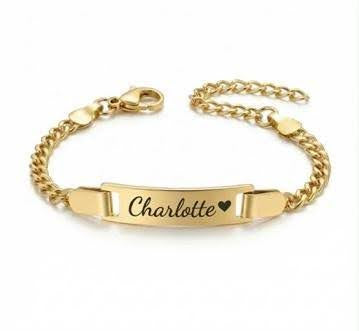Engraved Baby Name Bracelet Chain