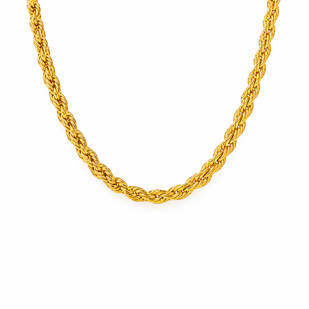 Gold Braided Chain Necklace