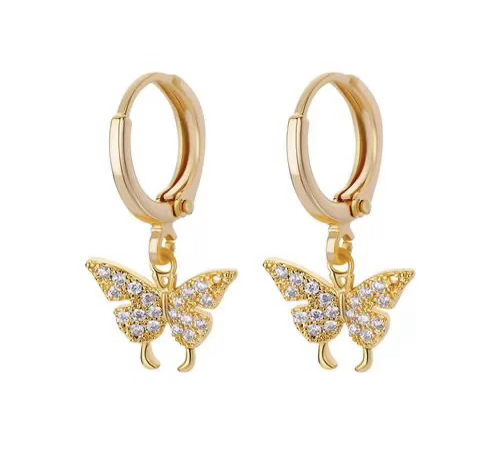 Gold Butterfly Earrings