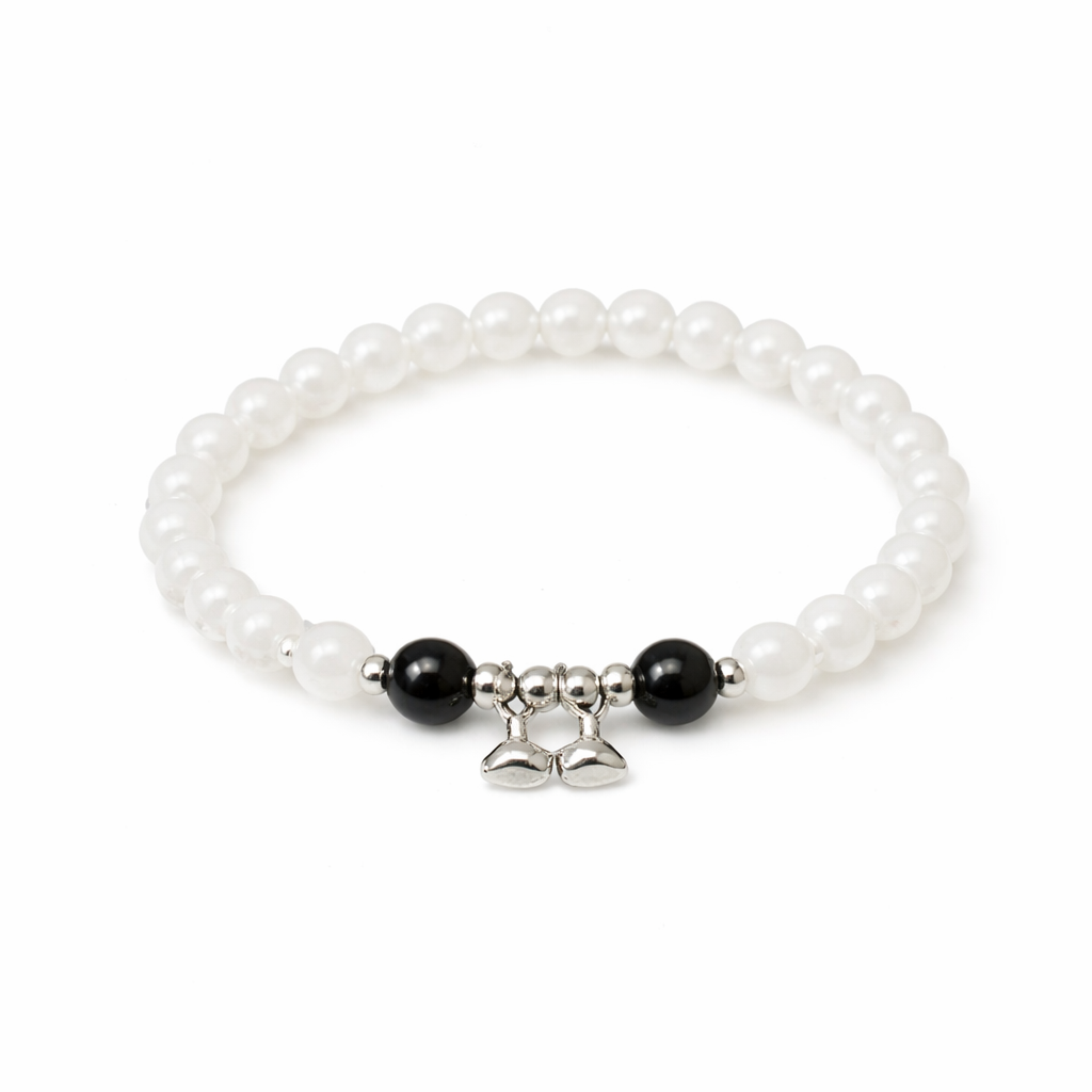 Obsidian Pearl Stone Bracelet