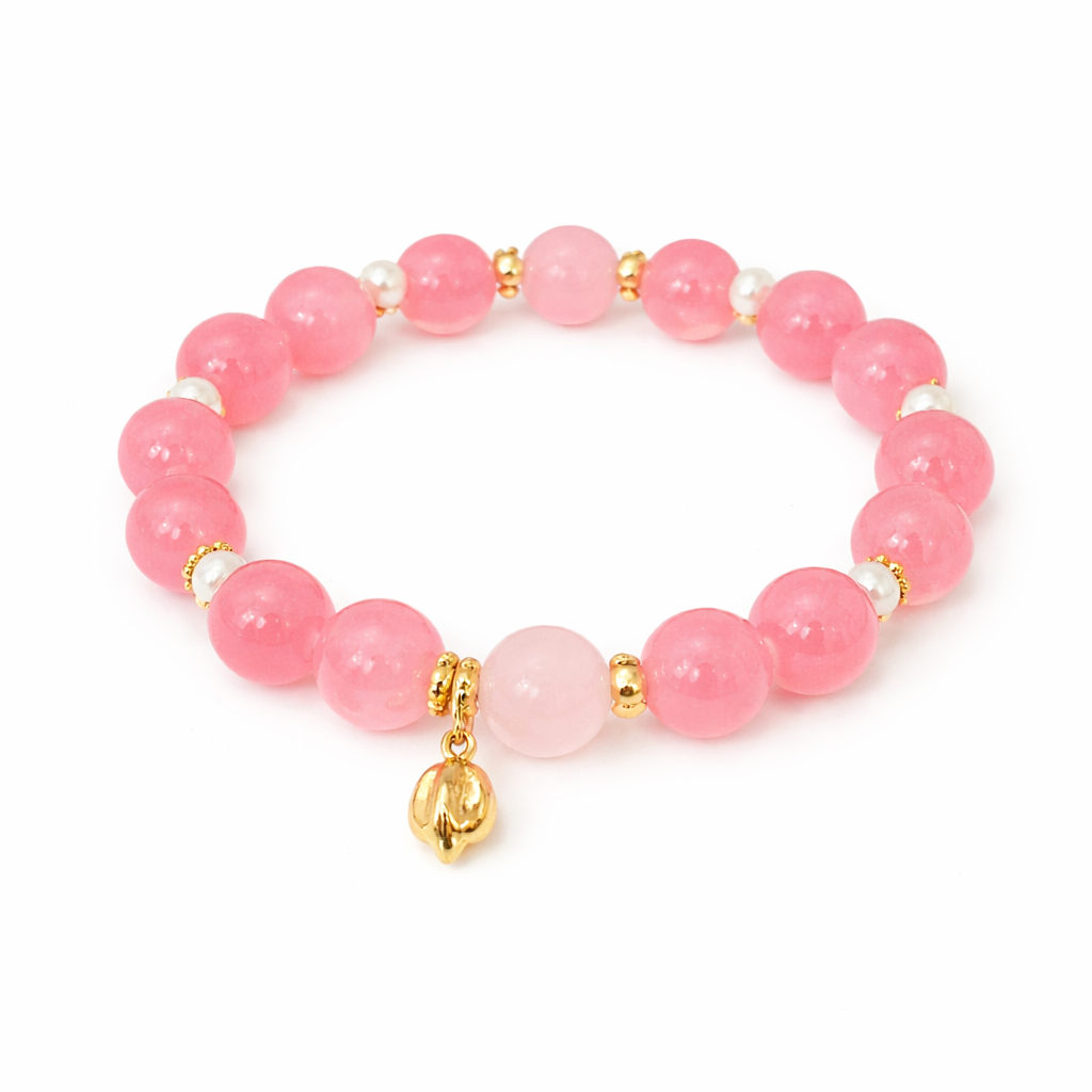 Peach Lotus Bracelet