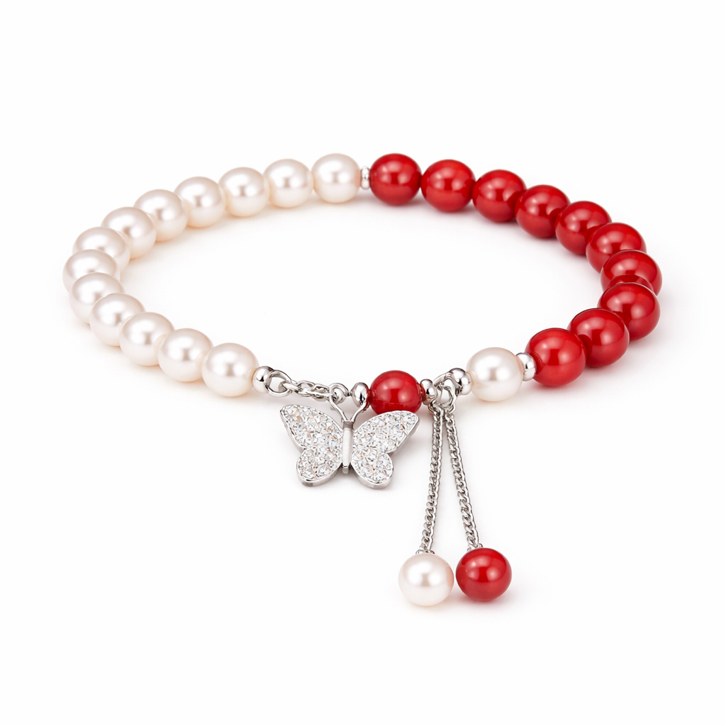Red Tassel Butterfly Bracelet