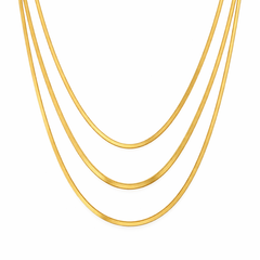 Three Layer Chain Necklace Gold