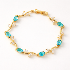 Turquoise Gold Tulip Bracelet