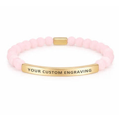 Custom Engraved Stack Bracelet (Custom Engraved Message + Plain)